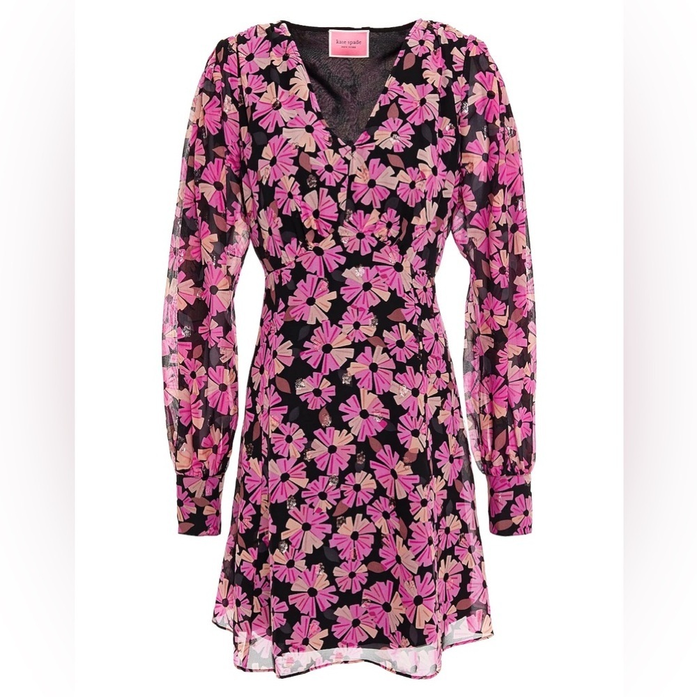 Kate Spade Pink Floral Long Sleeve Dress